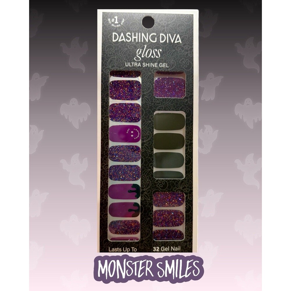 Dashing Diva Gloss Ultra Shine 32 Gel Nail Strips~Monster Smiles Halloween